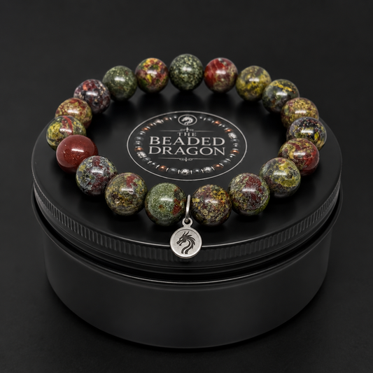 Dragons Blood Jasper Bracelet – 10mm Bead