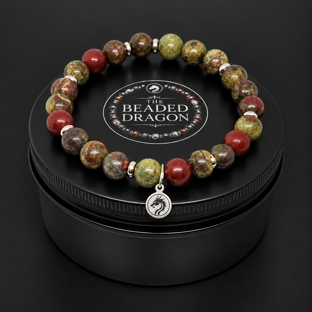 Dragons Blood Jasper Bracelet – 8mm Bead