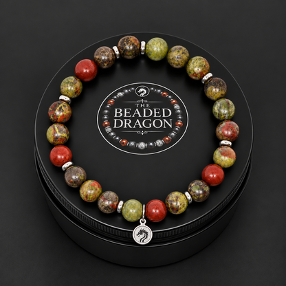 Dragons Blood Jasper Bracelet – 8mm Bead